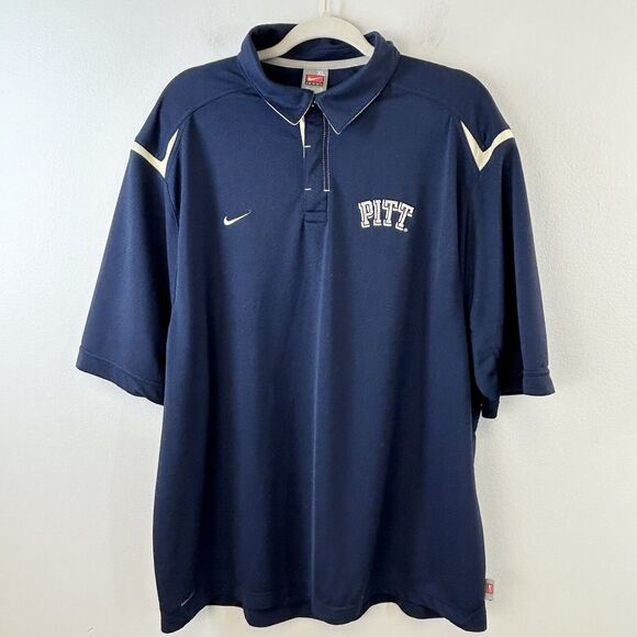 Nike Shirt Mens XL Pittsburgh Panthers Polo‎ Short Sleeve Sport Football Active - Picture 1 of 11